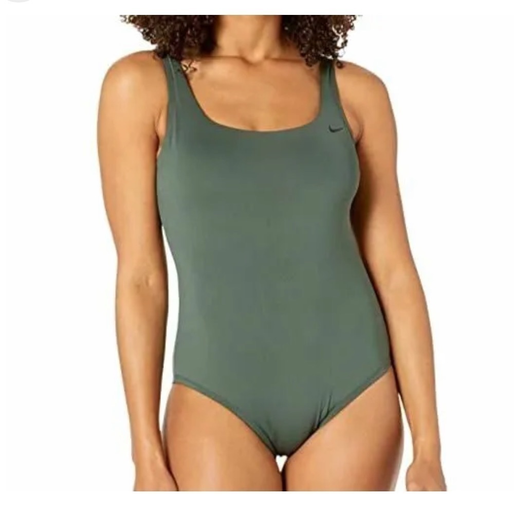 NIKE one piece swimsuit u back olive green color medium